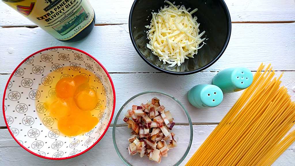 cestoviny carbonara suroviny