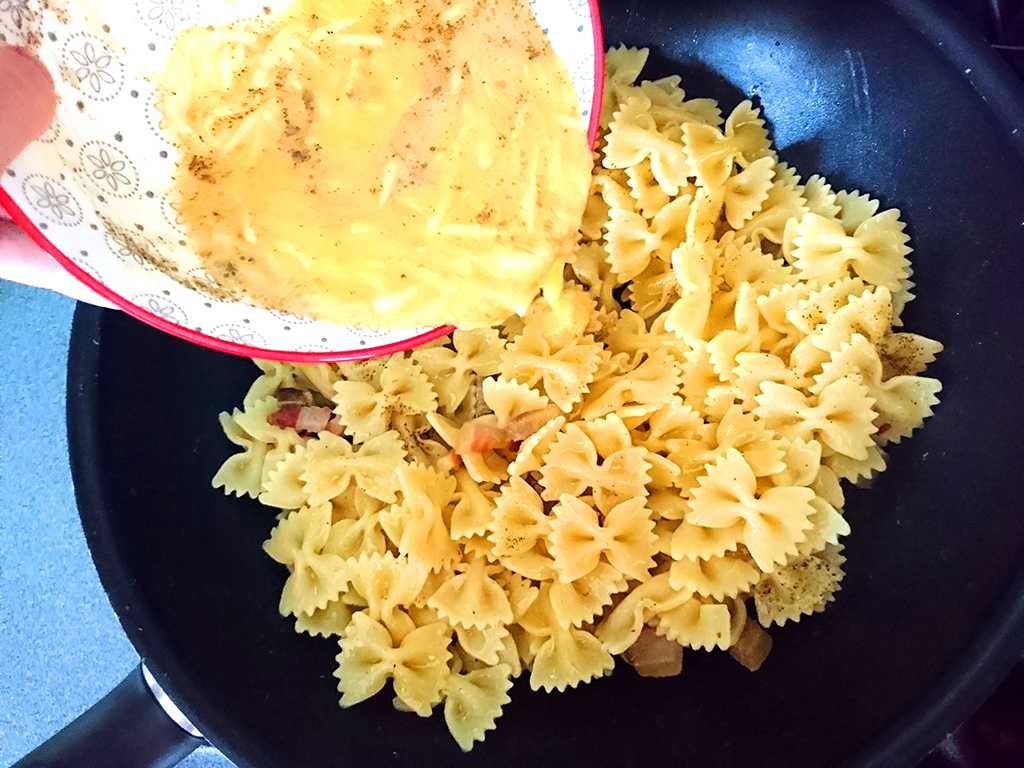 Cestoviny Carbonara postup