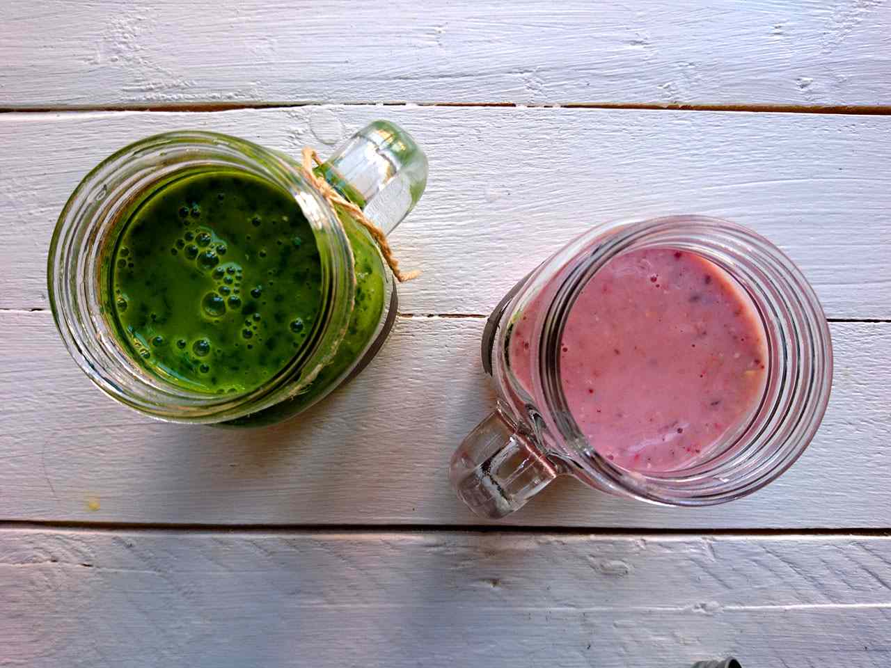 Jahodové smoothie so špenátovým