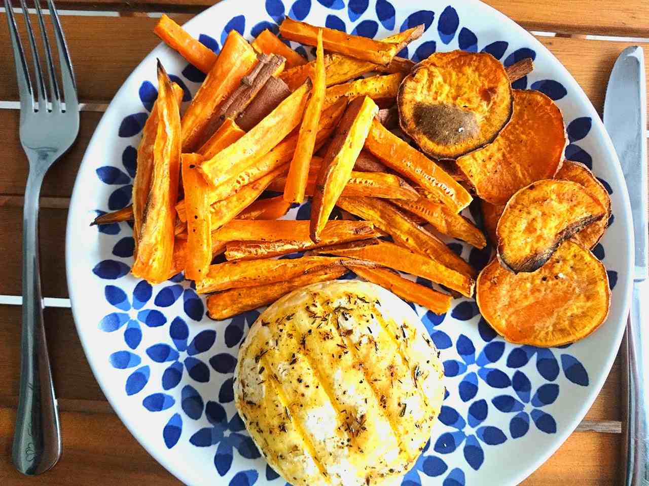 Grilovaný encián s batátmi